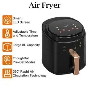 8L 1400W Akıllı Dokunmatik Ekran Özel Yağsız Elektrikli Derin Kızartıcı Sıcak Hava Kızartıcı Uygun