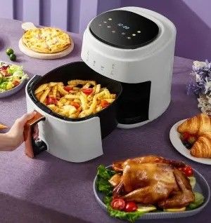 Ticari 8 litre paslanmaz çelik liner pişirme için özel gümüş kanatlı hava kızartıcıları