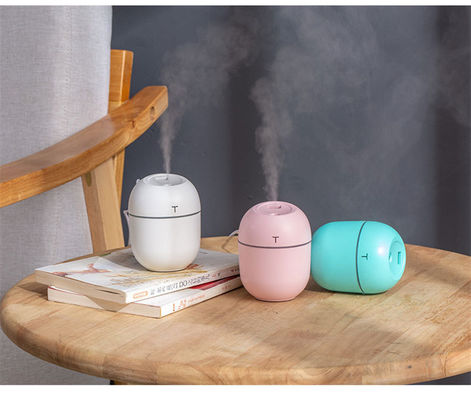 LED gece lambası ve aroma difüzörü ile mini taşınabilir ultrasonik hava nemlendiricisi pembe
