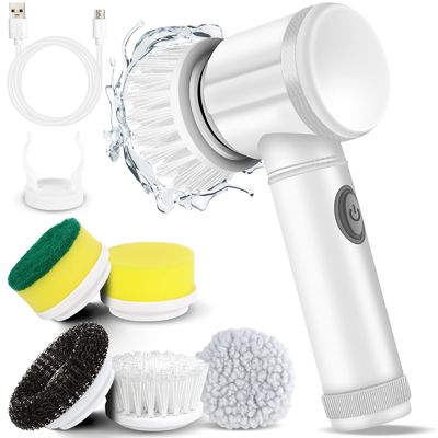 Banyo küveti ve bulaşık lavabı için 5 in 1 elektrik temizlik fırçası