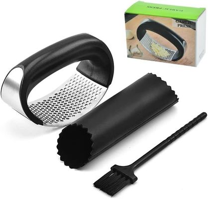 Özel Logo Meyve Sebze Aletleri Paslanmaz Çelik Sarımsak Baskı Çekmece Mutfak Gadget Aracı
