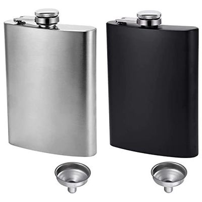Deri kaplı erkekler için paslanmaz çelik şarap şişesi 8 oz Dışarıda kalça şişesi Ürün boyutu 93*122mm