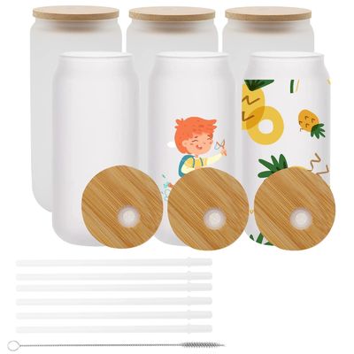 Doğal Sağlıklı 16oz Dondurulmuş Bira Bardası Bambu Kapaklı ve Samanlı En İyi Bar Hediyesi