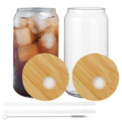 Doğal Sağlıklı 16oz Dondurulmuş Bira Bardası Bambu Kapaklı ve Samanlı En İyi Bar Hediyesi