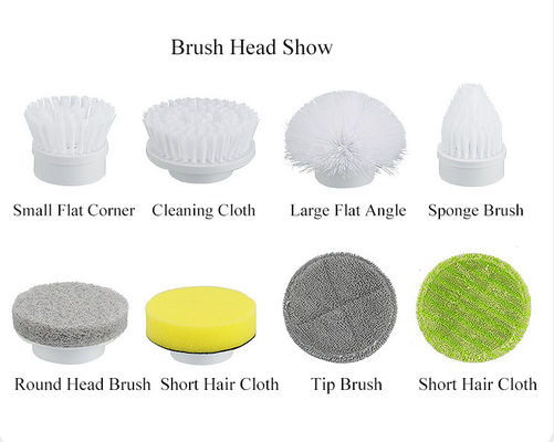7 Değiştirilebilir fırça başları banyo mutfak zemini temizlemek için elektrikli spin scrubber