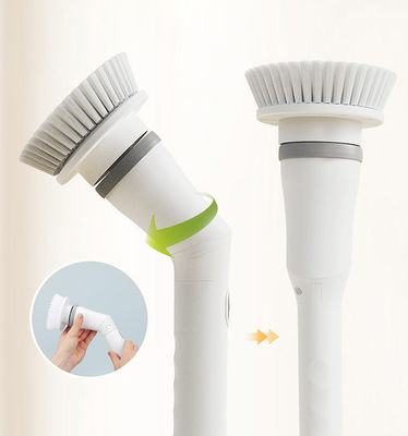 Düzenlenebilir uzatma ve kablosuz beyaz temizlik fırçası ile elektrikli banyo fırçası