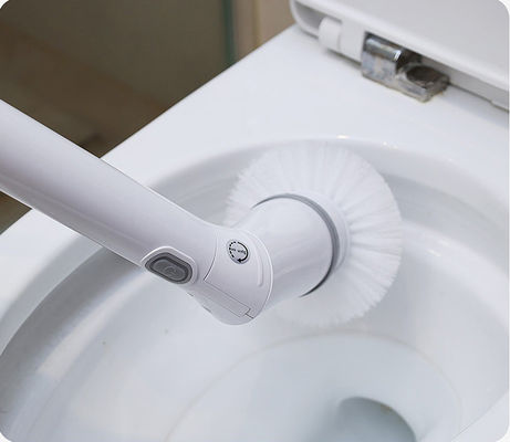 Düzenlenebilir uzatma ve kablosuz beyaz temizlik fırçası ile elektrikli banyo fırçası