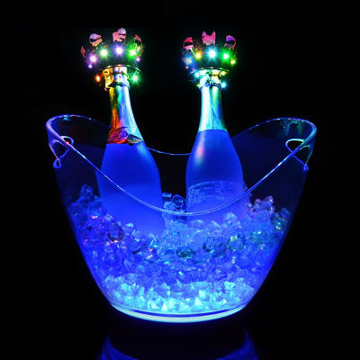 Parti Kulübü Otel Akrilik Plastik İçecek Konteyneri Özel Logo Led Akrilik Buz Kovası