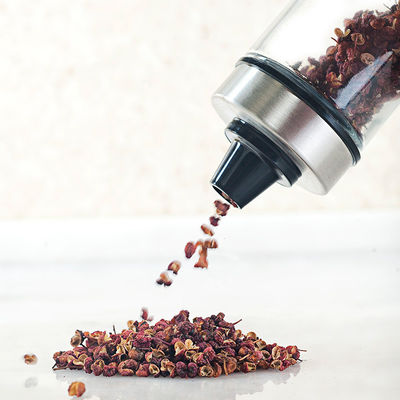 Kurşunsuz cam baharat kavanozu seti kalınlaştırılmış tasarım paslanmaz çelik malzemesi 1.5KG kapasitesi