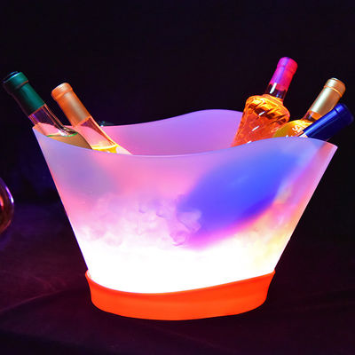 Şampanya ve şarap şişesi için 12L Şarj edilebilir Işıklandırma Laser LED Buz Kovası