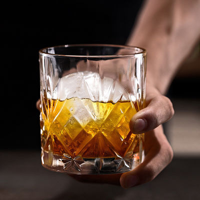 340ml Lüks Açık Kaya Tasarımı Cam Kristal Kağıtlı Lüks Viski Bira Bardağı