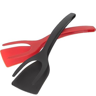 2 in 1 Spatula Tong Yemek Aletleri Kara Yumurta Flipper Tong Pancake Balık Fransız tost