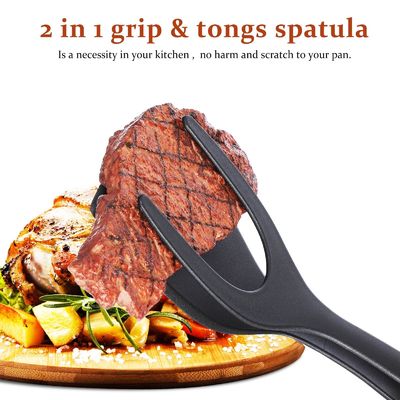 2 in 1 Spatula Tong Yemek Aletleri Kara Yumurta Flipper Tong Pancake Balık Fransız tost
