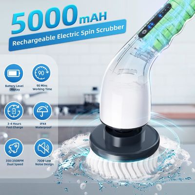 9 Değiştirilebilir fırça başlıkları Düzenlenebilir ayırılabilir sapı ile elektrikli spin temizleyici