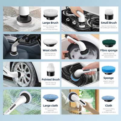 9 Değiştirilebilir fırça başlıkları Düzenlenebilir ayırılabilir sapı ile elektrikli spin temizleyici