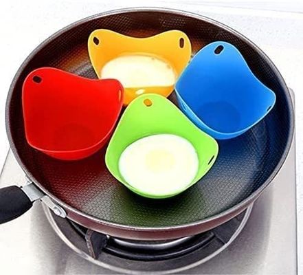 Özel Logo Silikon Mikrodalga Yumurta Avcı Kupaları Mükemmel Yumurta 9cm çapında