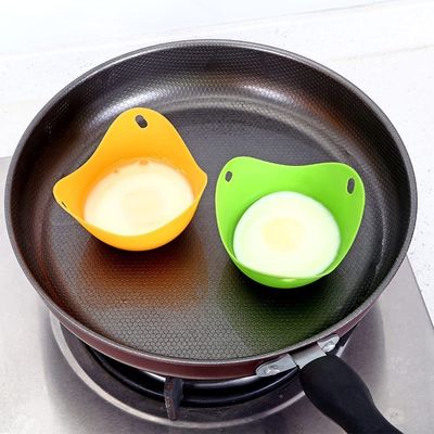 Özel Logo Silikon Mikrodalga Yumurta Avcı Kupaları Mükemmel Yumurta 9cm çapında