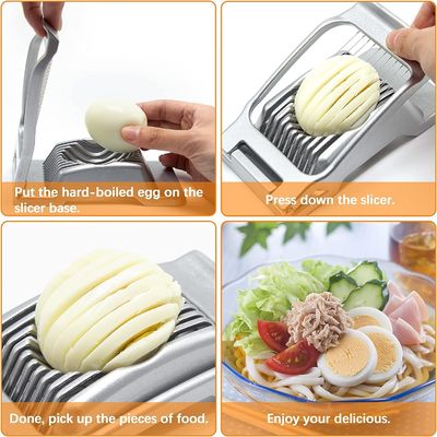 Doldurulmuş Mutfak Aletleri Elde Tutulan Metal Yumurta Kesicisi Stainless Steel Tel Yumurta Kesicisi Sert Kaynatılmış Yumurta için