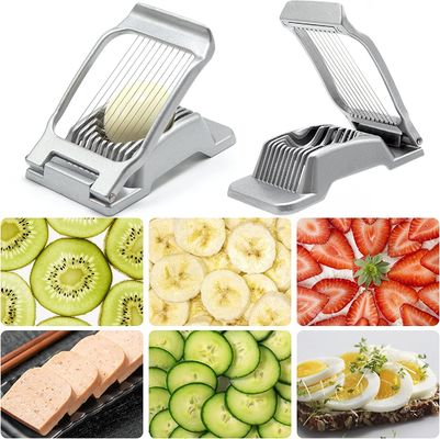 Doldurulmuş Mutfak Aletleri Elde Tutulan Metal Yumurta Kesicisi Stainless Steel Tel Yumurta Kesicisi Sert Kaynatılmış Yumurta için