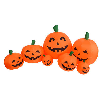 2.2m Uzun Dış Ev Halloween Şişme Balkabağı Dekorasyonları LED Işıklarla