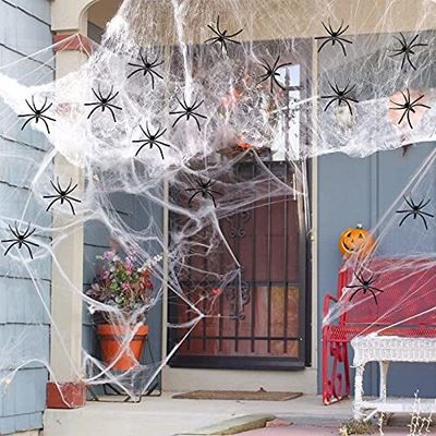 Polyester Örümcek Web Pamuk İplik Cadılar Bayramı Partisi Eşyaları için Hayalet Ev Dekorasyonu