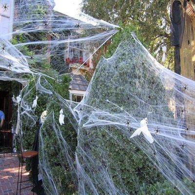 Polyester Örümcek Web Pamuk İplik Cadılar Bayramı Partisi Eşyaları için Hayalet Ev Dekorasyonu