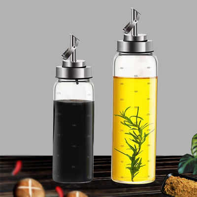 Paslanmaz çelik cam yağ şişesi ve sirke dağıtıcı şişe 17 oz pişirme kızartma için
