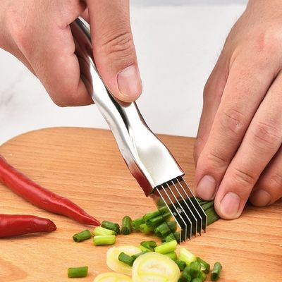 Meyve ve sebze aletleri için 430 paslanmaz çelikten yapılmış stoklanmış Scallion Shredder Bıçak