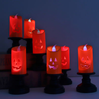 Cadılar Bayramı Dekorasyonları LED Balkabağı Mum Saklayıcısı Gece Işıkları Mumlu lamba süslemeleri 8*12cm