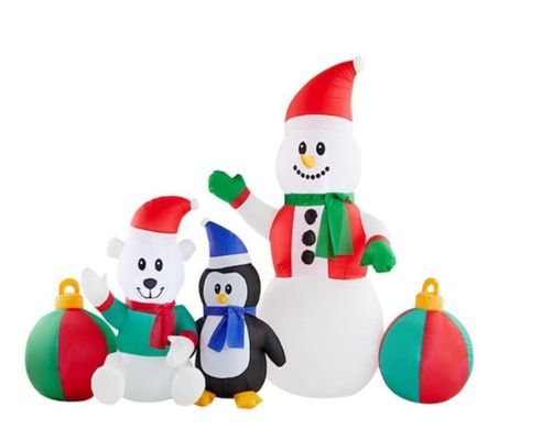 Dışarısı Noel Işıklı Noel Kızak Kağıtları Snowman Zencefil Ağacı Şişirme