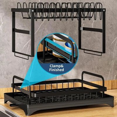 Dayanıklı ve hijyenik bulaşık kurutma için 85*32*15cm Metal Bulaşık Dökmeci Organizer Rack