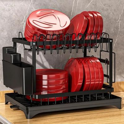 Dayanıklı ve hijyenik bulaşık kurutma için 85*32*15cm Metal Bulaşık Dökmeci Organizer Rack