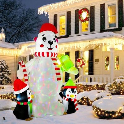 Parti ve Noel Dekorasyonu LED Işıklar Özel Logo ile şişme Noel Baba