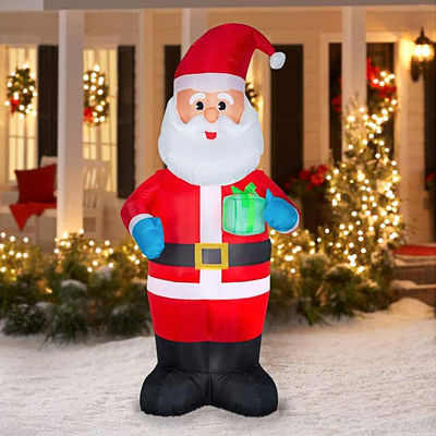 Kapalı Açık Bahçe Noel Dekorasyonları 6ft Noel şişirme Noel Baba LED Işıklarla Yeşil