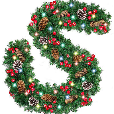 LED Işıkları ve Özel Logo ile Noel Rattan Bayrak Dekorasyonu