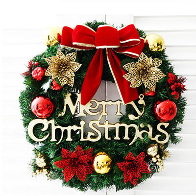 Ön Kapı için Yuvarlak XMAS Çelenk Özel Logo ile Düşen Çelenk