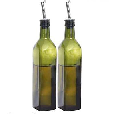 Yeşil Cam Yağ Dökücü 500ml Funnel Paslanmaz Çelik dökücü ile Mutfak Yemek için
