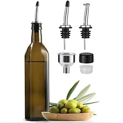 Yeşil Cam Yağ Dökücü 500ml Funnel Paslanmaz Çelik dökücü ile Mutfak Yemek için