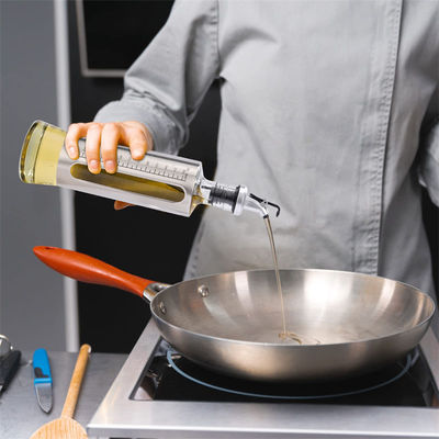 500ml Kapasite Gümüş Paslanmaz Çelik Zeytinyağı dağıtıcısı Dökme Çubuğu ile Cam Şişe