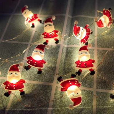 Noel Baba Asası Kar taneleri Geyik Çorapları Cadı Noel Dekorasyonları için LED Tel Işıkları