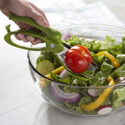 PP TPR sapı ile hazırlanmış salata makası, salata kesmek için yeşil sebze kesici