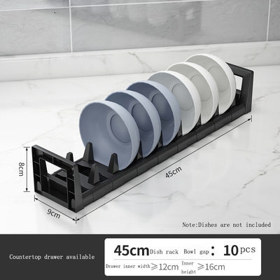 Mutfak Dolabı Çekmece Düzenlenebilir Plate Bowl Rack Dish Holder Dinnerware Organizer