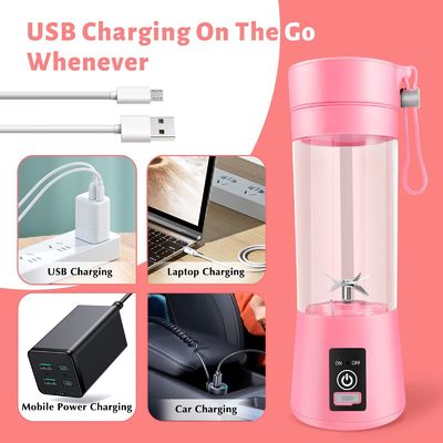 380ml Kapasite Mini Blender USB Şarj edilebilir Meyve Suyu Taşınabilir Ev İçin Meyve Suyu Çayı