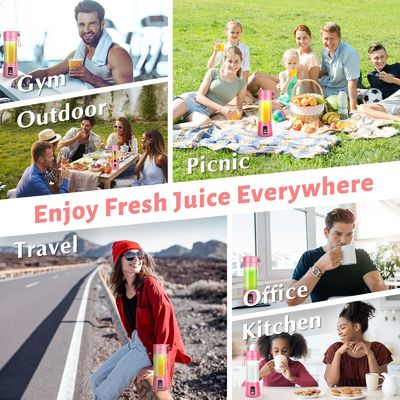 380ml Kapasite Mini Blender USB Şarj edilebilir Meyve Suyu Taşınabilir Ev İçin Meyve Suyu Çayı