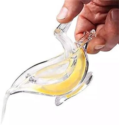 Doldurulmuş Taşınabilir Şeffaf Akrilik Manual Meyve Limon Suç makinesi El Limon Squeezer Kuş