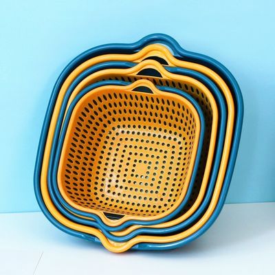 6 pcs kare çok fonksiyonel meyve sebze yıkama sepeti depolama ve yıkama sepeti