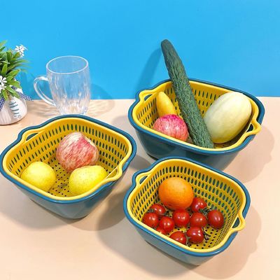 6 pcs kare çok fonksiyonel meyve sebze yıkama sepeti depolama ve yıkama sepeti