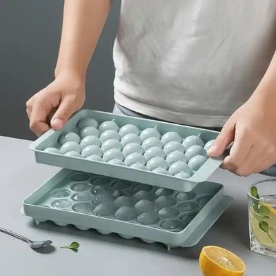 33 Çürük Çember Yuvarlak Topu Buz Küpü Tepsisi Küre Plastik Buz Topu Yapımcı Kalıp Kapaklı