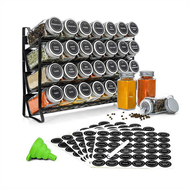 4 Katmanlı Tel Demir Ağı Baharat Kavanoz Rack Mutfak Organizasyon Rack Boyutu 30*9.8*23.3cm