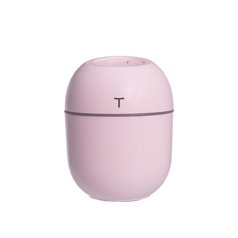 LED gece lambası ve aroma difüzörü ile mini taşınabilir ultrasonik hava nemlendiricisi pembe
